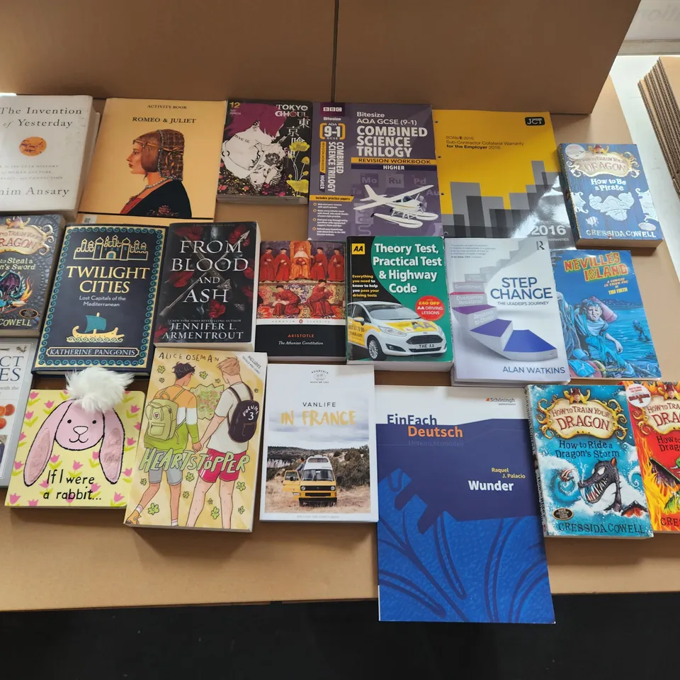 CAGE OF A SIGNIFICANT QUANTITY OF ASSORTED BOOKS BY TOM CLANCY, JOHN BOYNE, NIGELLA LAWSON, ISUI ISHIDA, CRESSIDA COWELL, WALTER M. MILLER JR, ETC