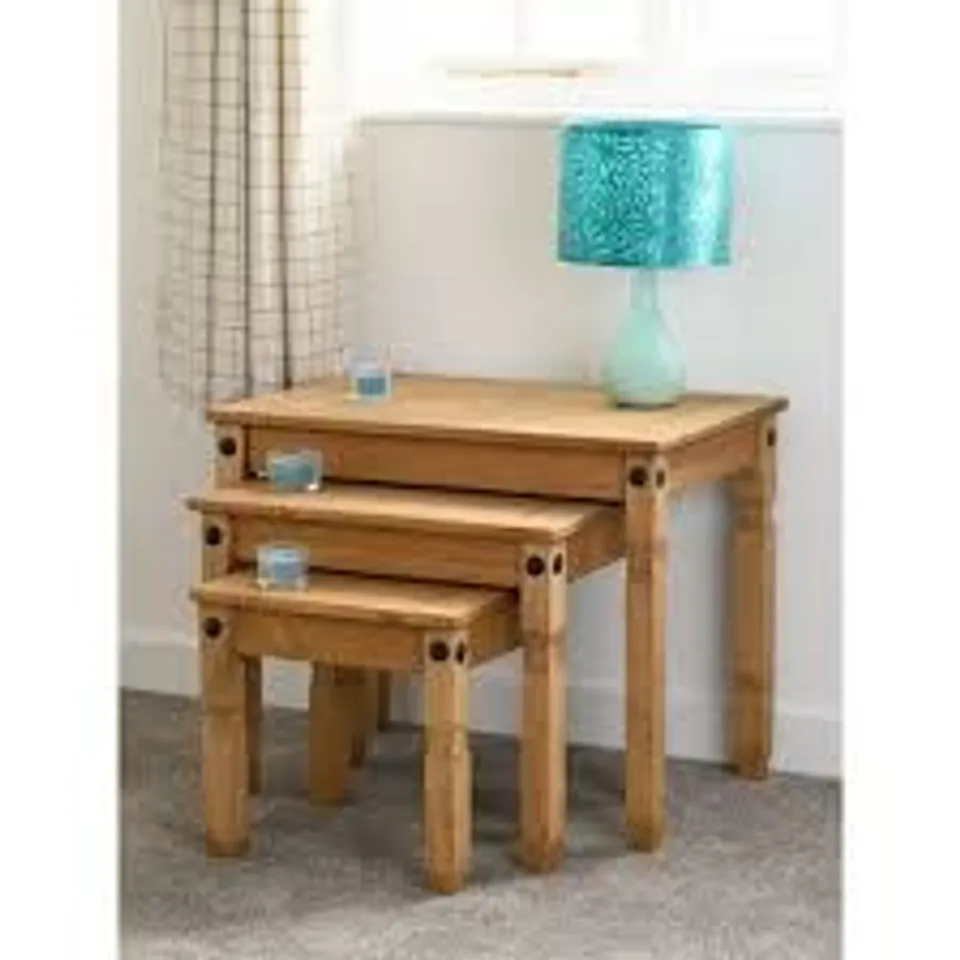 BOXED CORONA NEST OF TABLES - PINE (1 BOX)