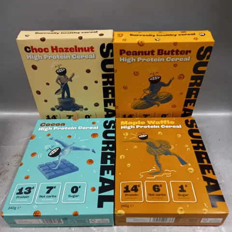 4 X SEALED SURREAL HIGH PROTEIN CEREAL IN VARIOUS FLAVOURS 