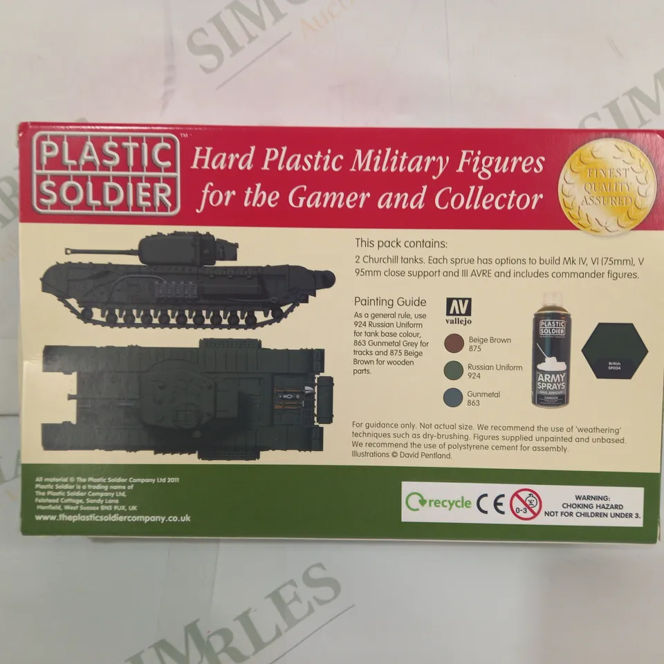 PLASTIC SOLDIER BRITISH CHURCHILL TANK 1/72 HARD PLASTIC MINIATURES