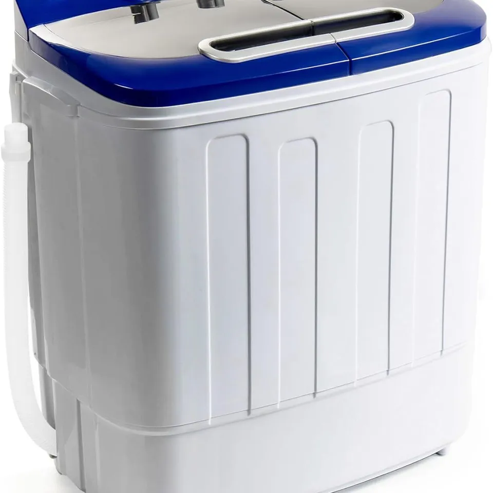 BOXED DISPLAY4TOP PORTABLE COMPACT MINI TWIN TUB WASHING MACHINE AND SPIN CYCLE W/HOSE