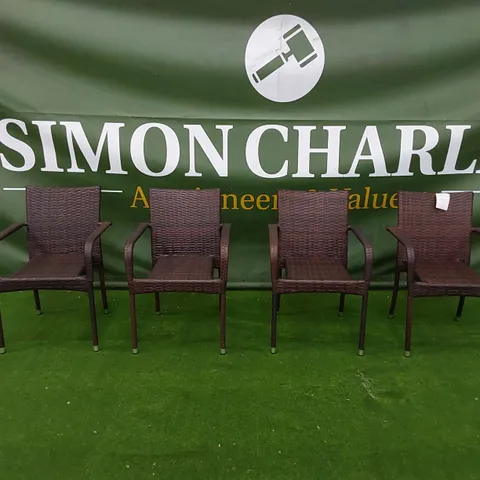 SET OF 4 CHOCOLATE MIX RATTAN CHAIRS