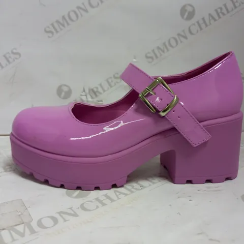 KOI VEGAN PATENT PINK PLATFORM MARY JANES UK SIZE 6