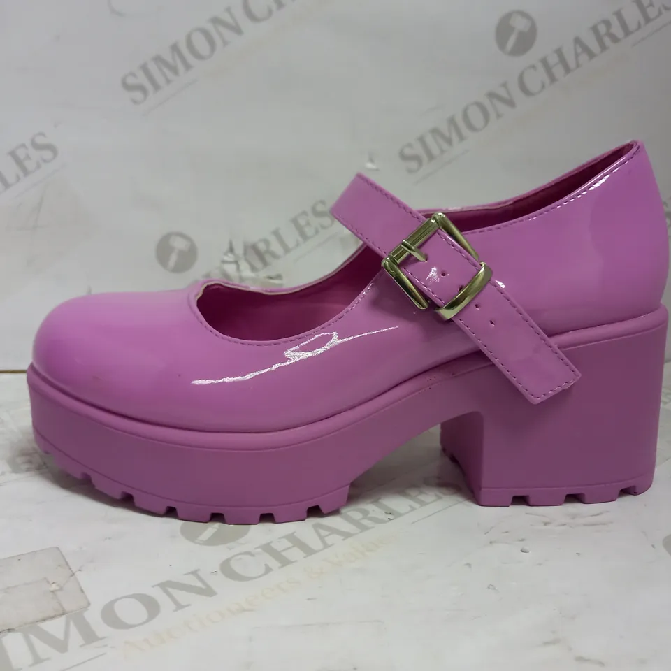 KOI VEGAN PATENT PINK PLATFORM MARY JANES UK SIZE 6