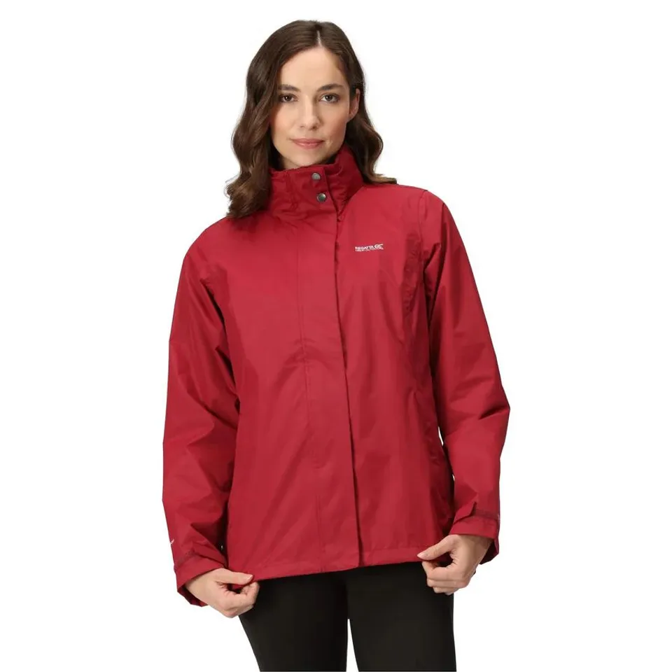 REGATTA WOMENS DAYSHA LIGHTWEIGHT WATERPROOF JACKET RUMBA RED - UK SIZE 10