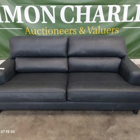 QUALITY BRITISH DESIGNER LOUNGE Co. ROMILY THREE SEATER SOFA VINTAGE LEATHER SHADOW