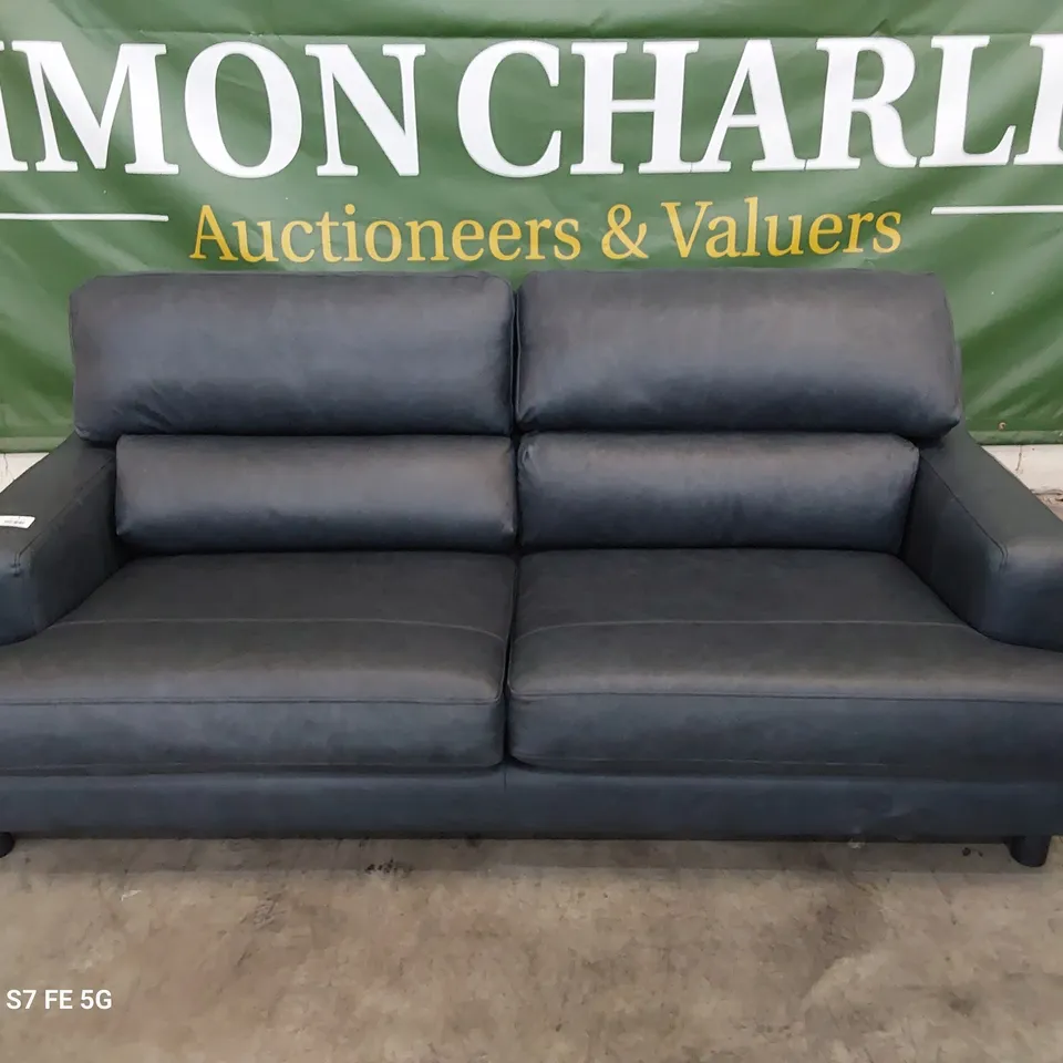QUALITY BRITISH DESIGNER LOUNGE Co.  ROMILY THREE SEATER SOFA VINTAGE LEATHER SHADOW
