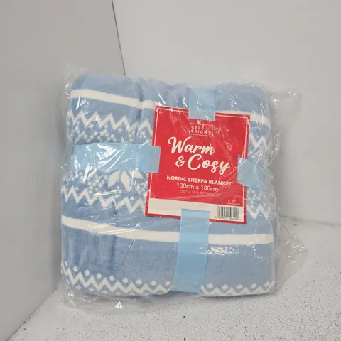 CELEBRIGHT WARM & COSY NORDIC SHERPA BLANKET 130X180CM