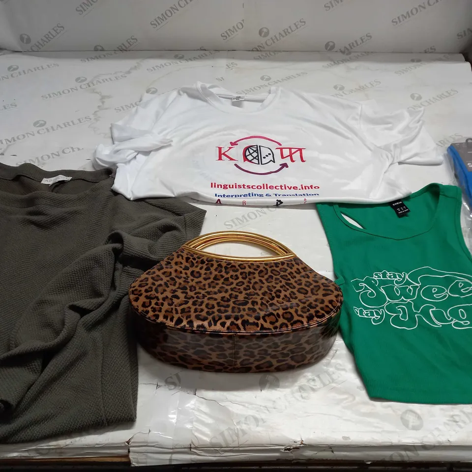 LARGE QUANTITY OF CLOTHING ITEMS TO INCLUDE DRESSES, SWEATERS, JEANS, T-SHIRTS, ETC