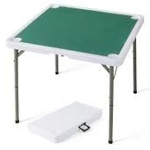 BOXED 35 INCH 4 PLAYER GAME CARD FOLDING MAHJONG TABLE WITH CUP HOLDERS-GREEN