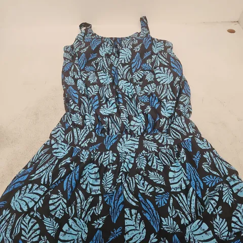 BLOOMCHIC WOMEN'S PLAYSUIT – BLUE LEAF PRINT, UK 18-20