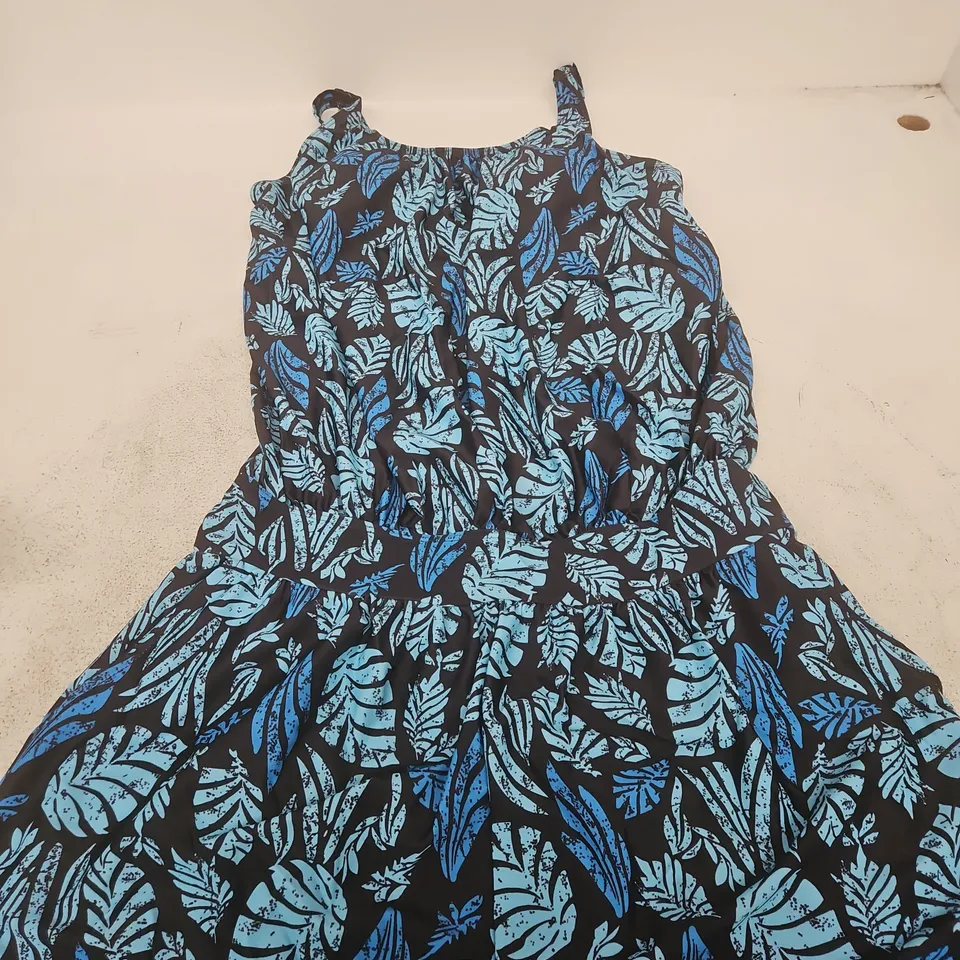 BLOOMCHIC WOMEN'S PLAYSUIT – BLUE LEAF PRINT, UK 18-20