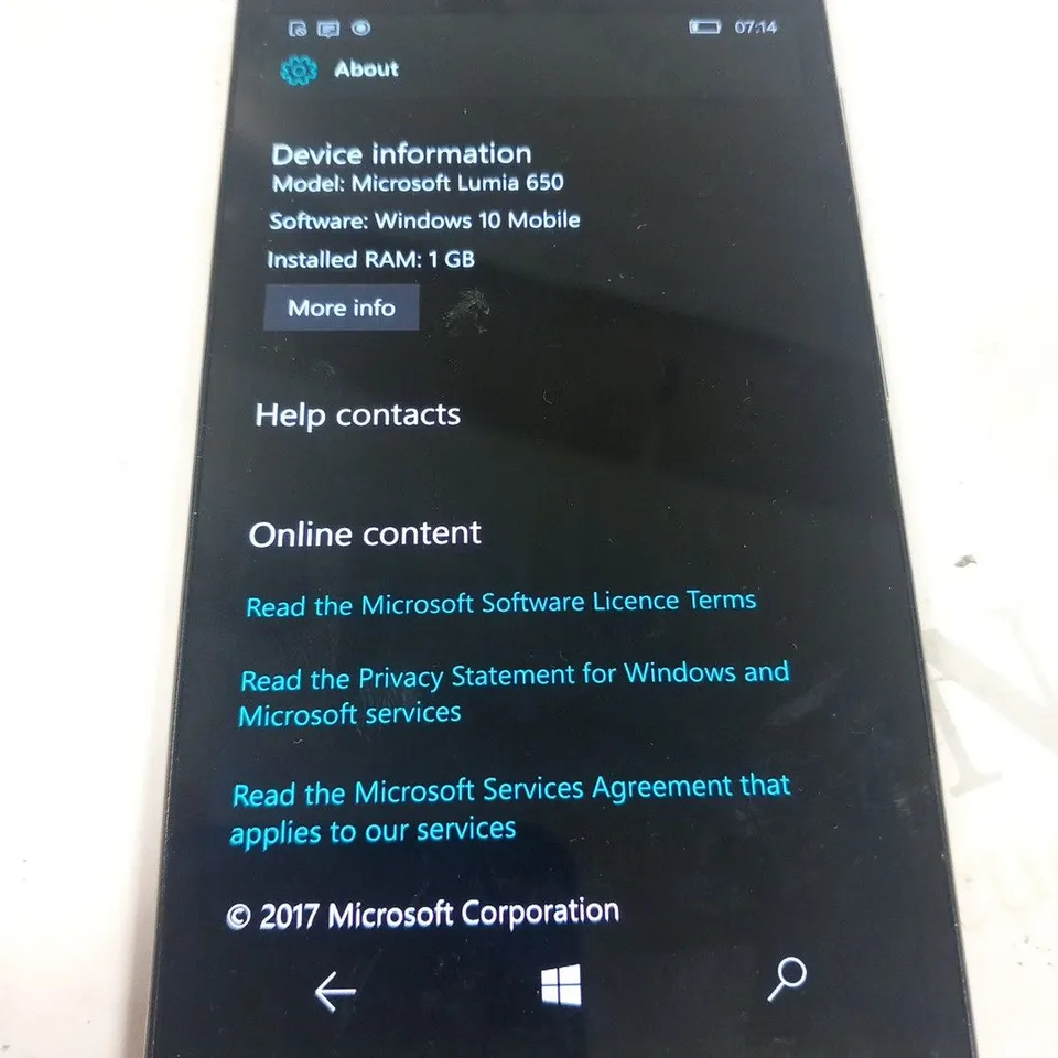 MICROSOFT LUMIA 650 MOBILE PHONE