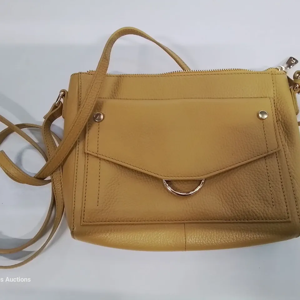 ASHWOOD GENUINE LEATHER HANDBAG IN MUSTARD