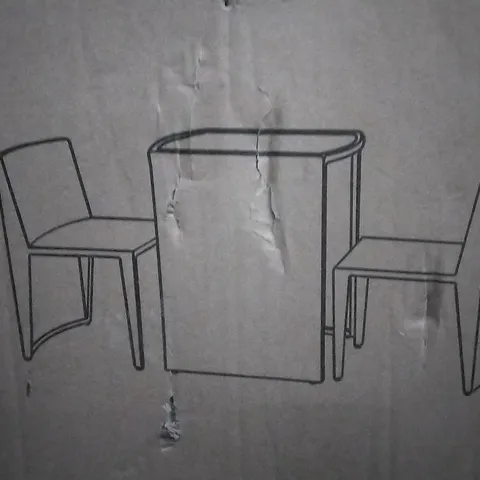 BOXED RASMUSSEN 2 SEATER BISTRO SET WITH CUSHION - BLACK WICKER 