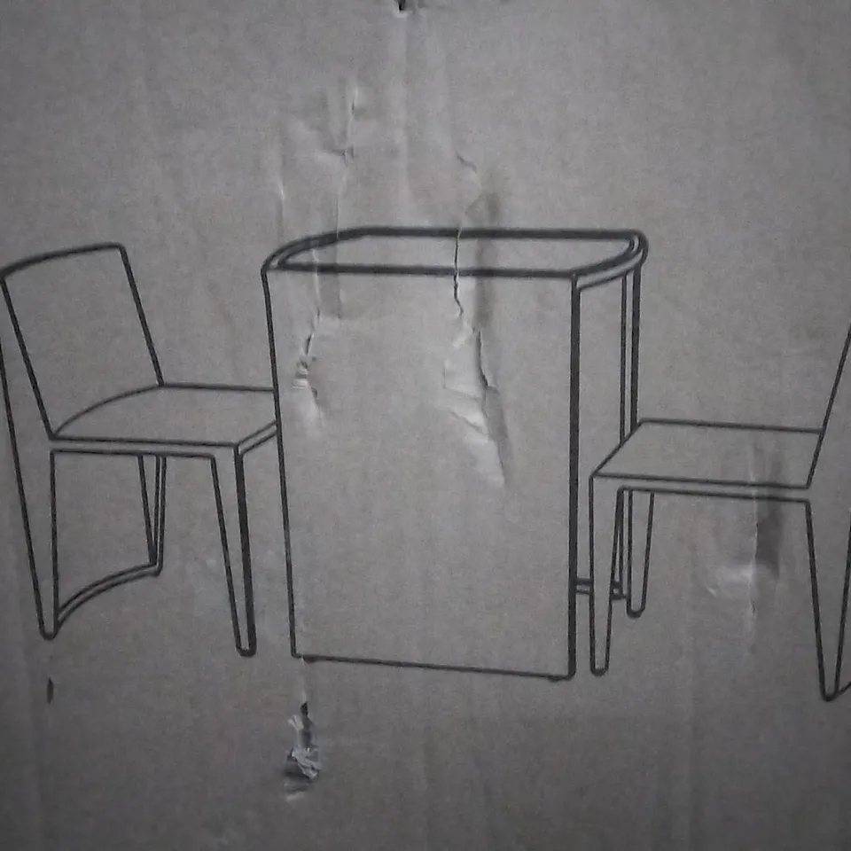 BOXED RASMUSSEN 2 SEATER BISTRO SET WITH CUSHION - BLACK WICKER 