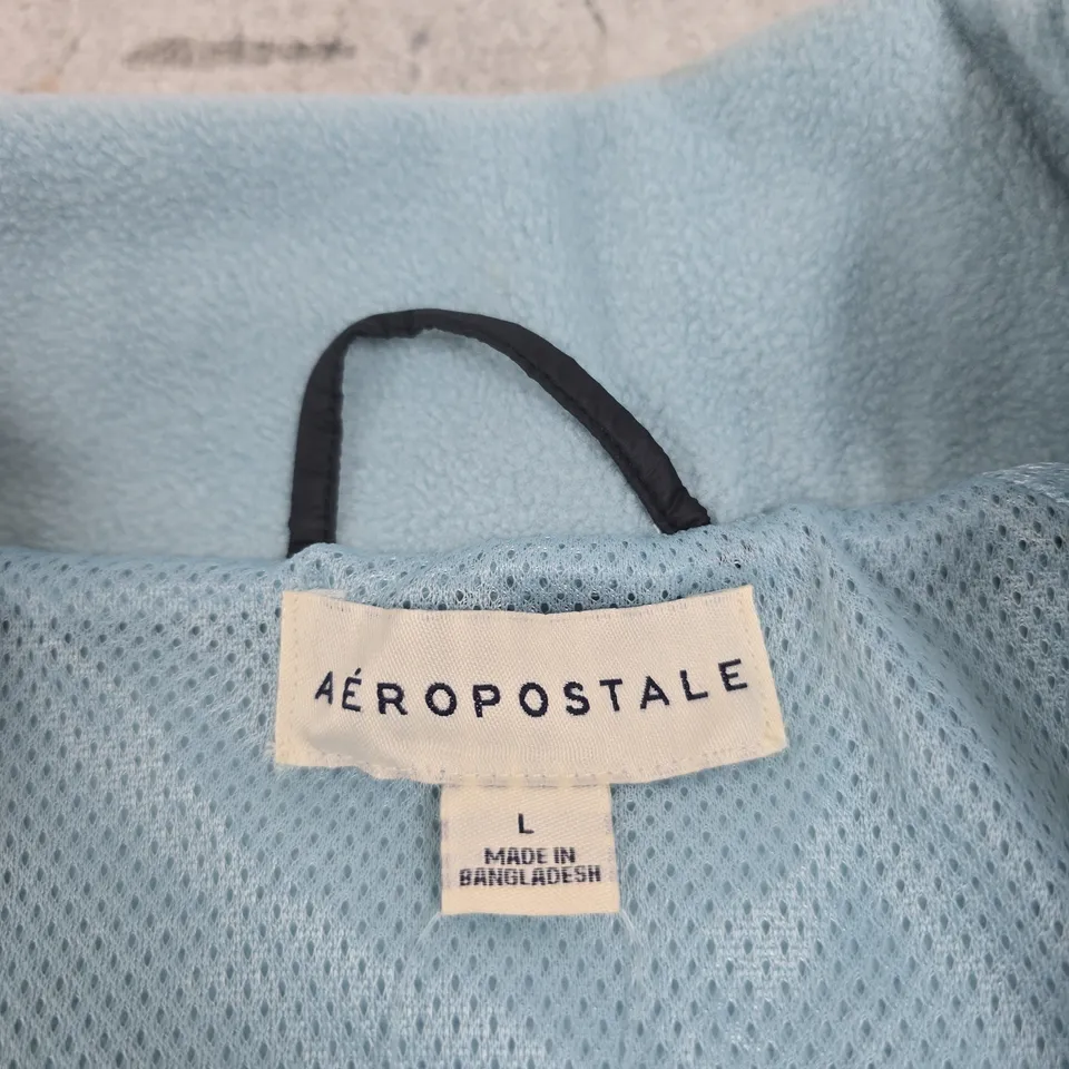 AEROPOSTALE LIGHT BLUE FLEECE JACKET – MEN'S, SIZE L