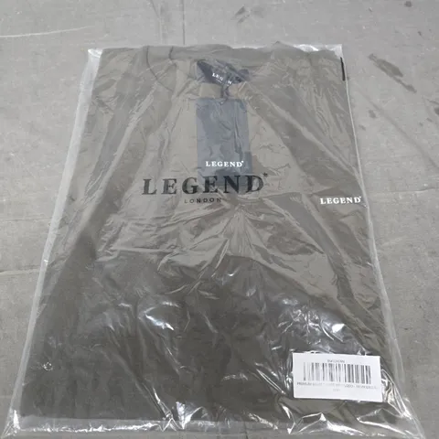 LEGEND LONDON PREMIUM BASICS T-SHIRT WITH LOGO - ARMY GREEN - SIZE L