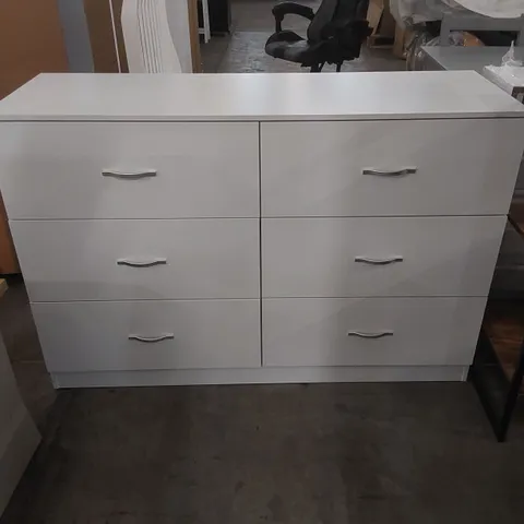 WOODEN 6 DRAWER CHEST - WHITE