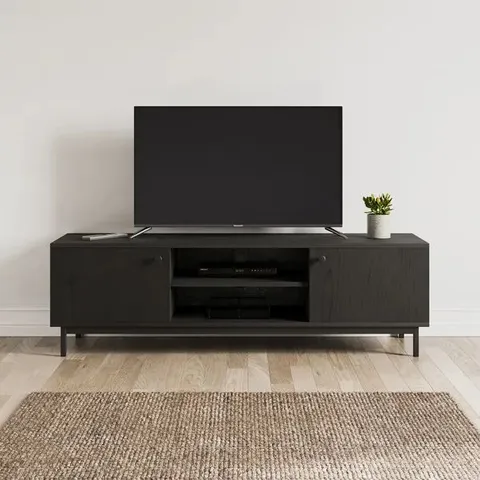 BOXED FULTON WIDE TV UNIT FOR TVS UP TO 67" - BLACK (1 BOX)