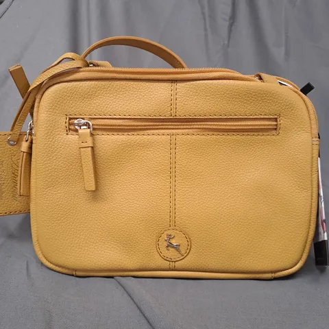 ASHWOOD LEATHER CROSSBODY BAG IN MUSTARD