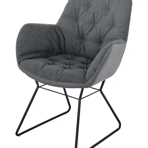 BRAND NEW BOXED LEYTON TWO-TONE CHAIR - GREY