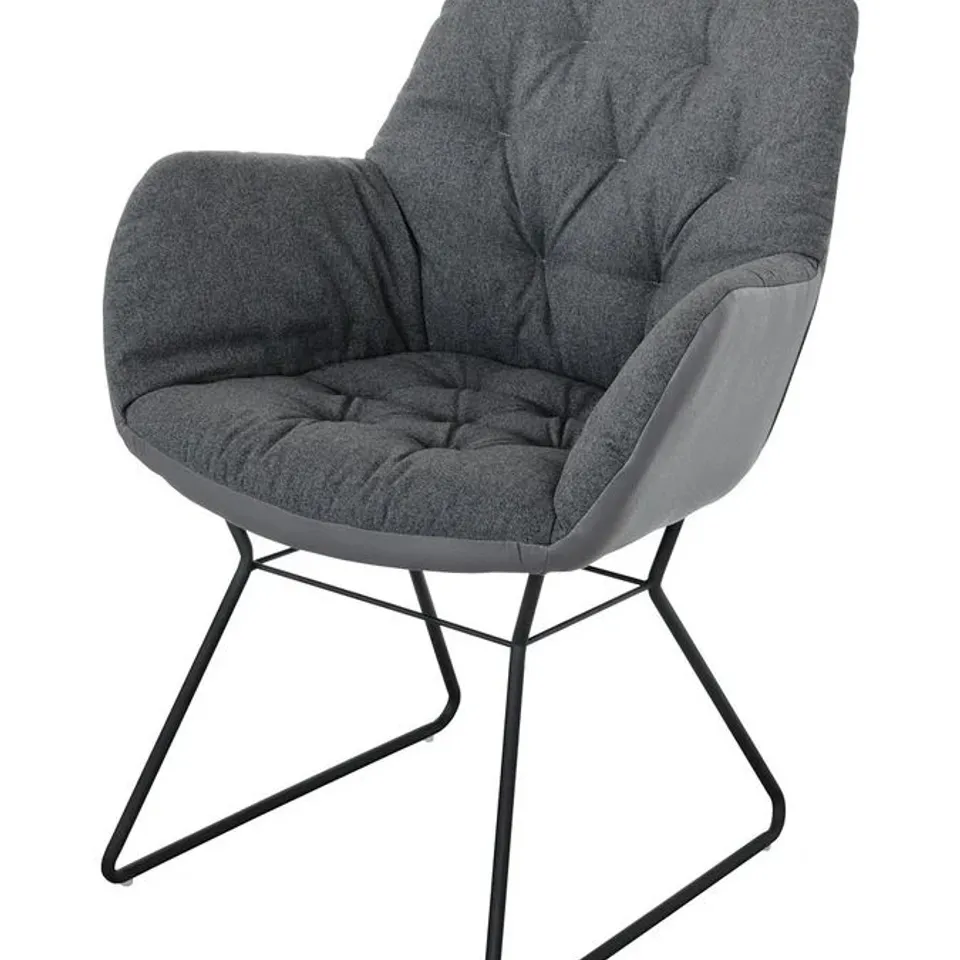 BRAND NEW BOXED LEYTON TWO-TONE CHAIR - GREY