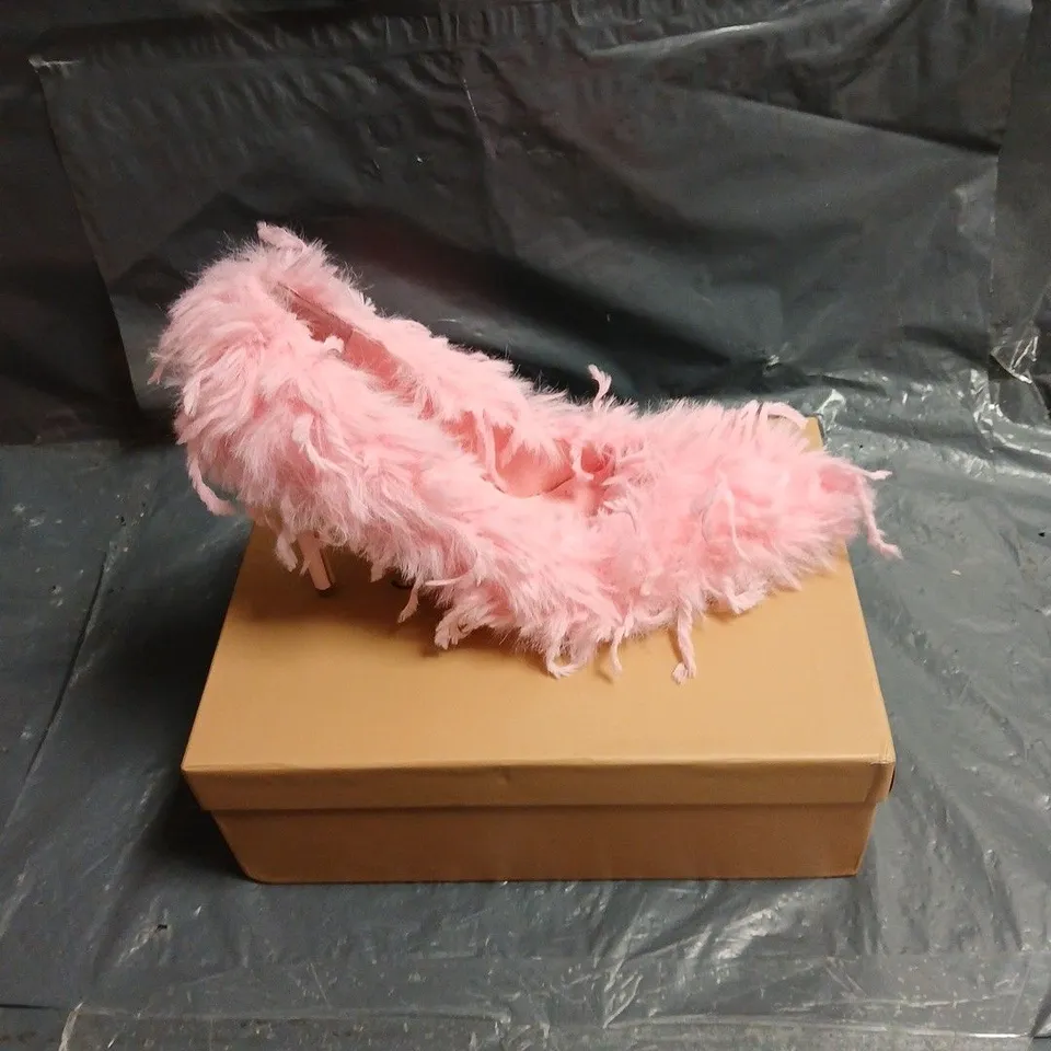 SIMMI LONDON PINK FEATHERED HIGH HEEL SHOE – WOMEN'S UK 7