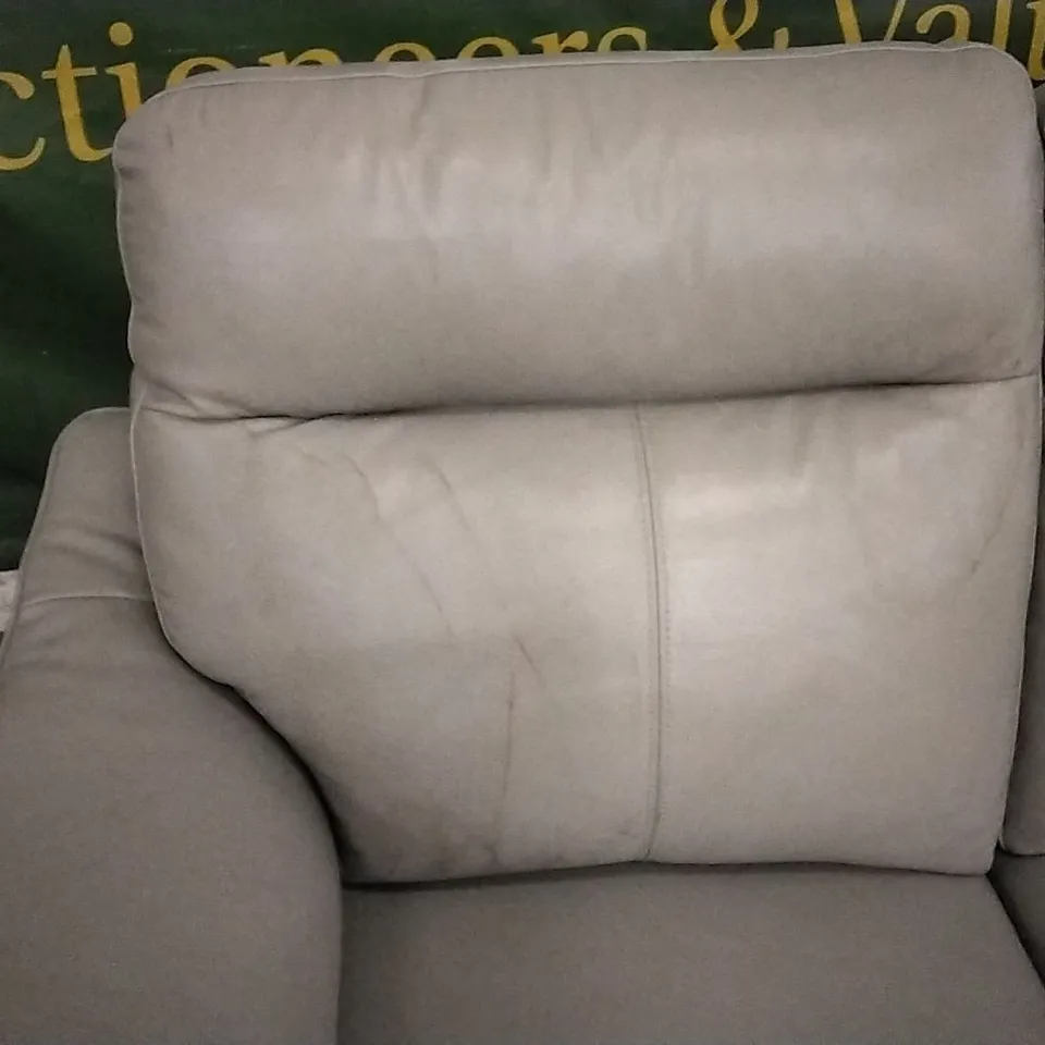 QUALITY DESIGNER CREAM LEATHER ELECTRIC RECLINER 2 SEATER SOFA