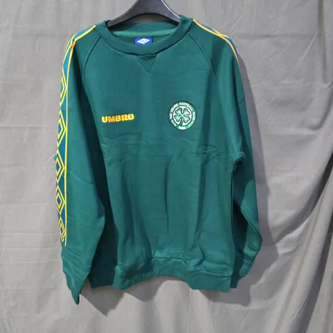CELTIC FOOTBALL CLUB UMBRO SWEATSHIRT β GREEN, MEN'S SIZE M