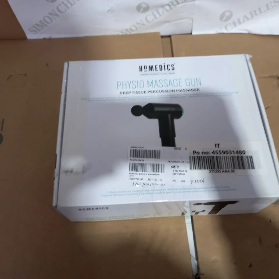 HOMEDICS PHYSIO MASSAGER GUN - DEEP TISSUE PERCUSSION MASSAGER 