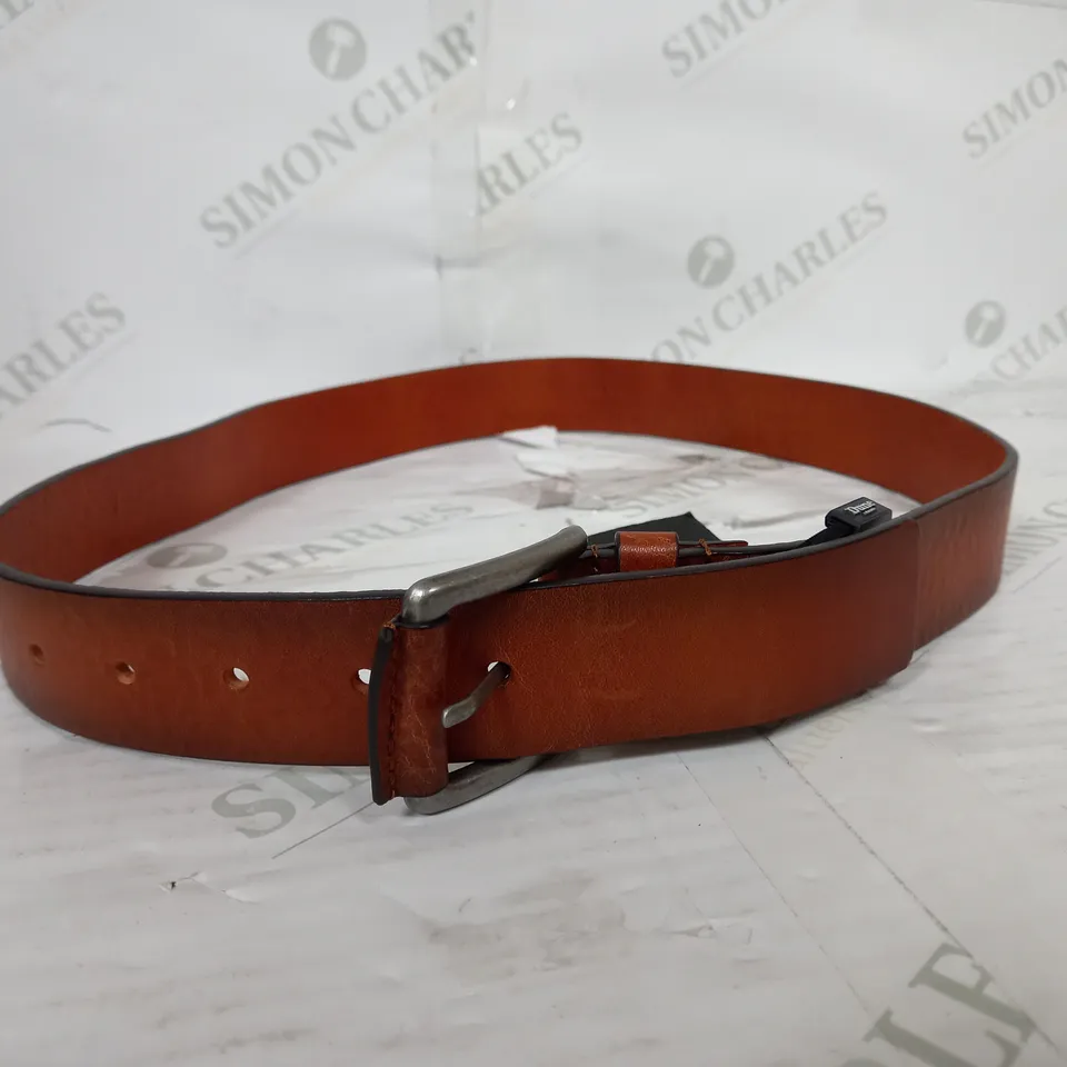 DUNE LONDON LEATHER BELT IN BROWN 