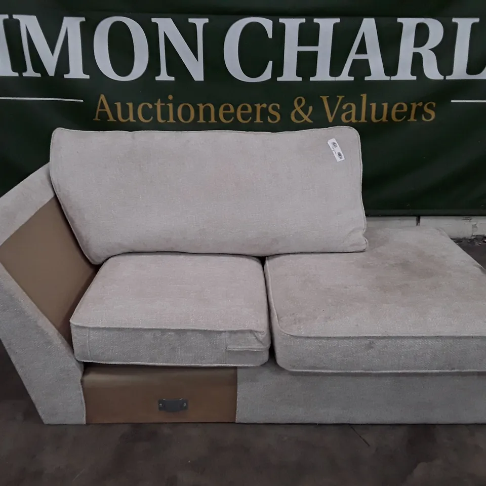 QUALITY DESIGNER CORNER SOFA LHF SECTION - BEIGE FABRIC