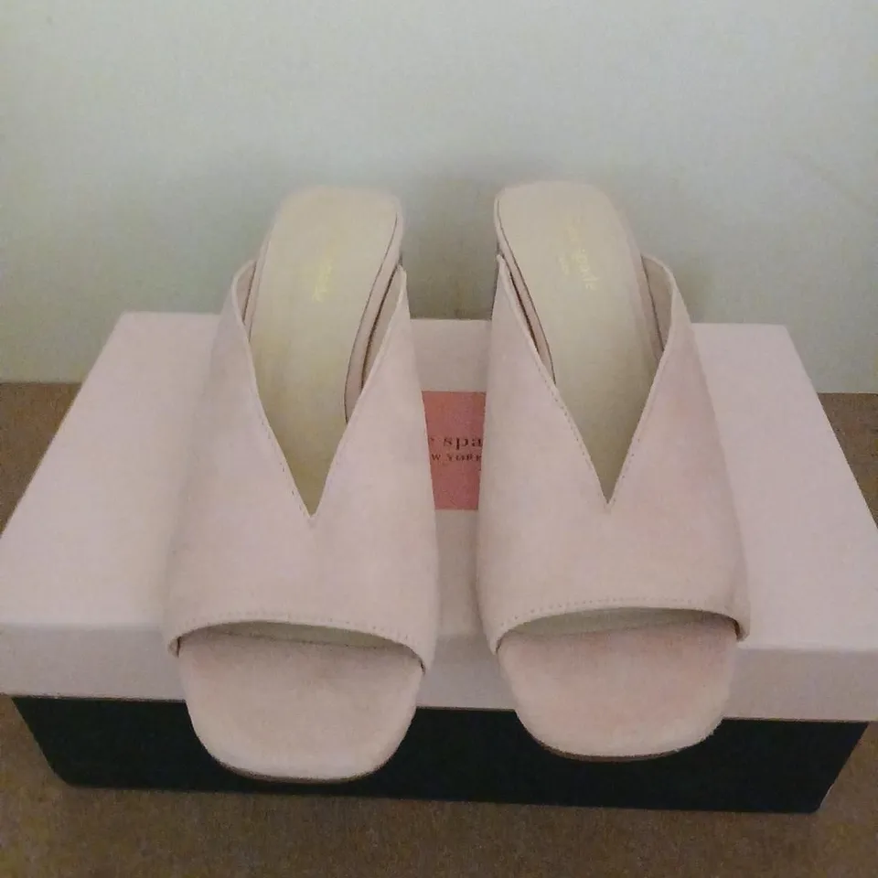 KATE SPADE NEW YORK CAILA ROCOCO PINK SUEDE MULES UK 5.5