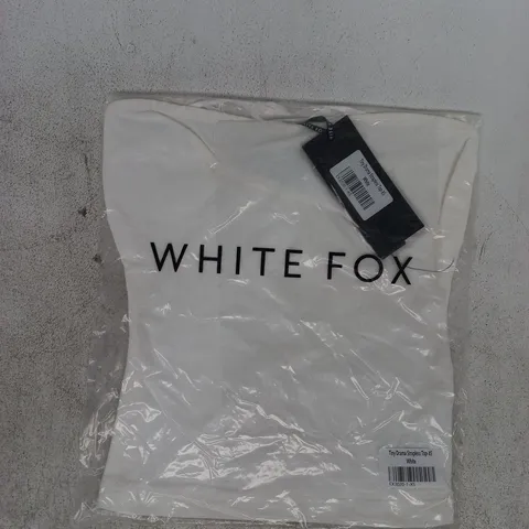BAGGED WHITE FOX TINY DRAMA STRAPLESS TOP IN WHITE SIZE XS