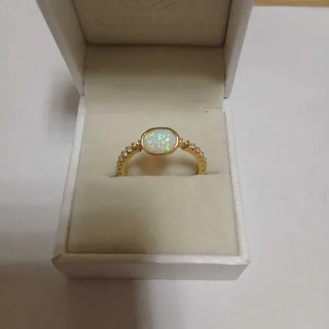 DIAMONIQUE 0.28CT TW SIMULATED OPAL RING STERLING SILVER 
