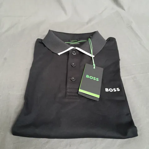 HUGO BOSS SLIM FIT POLO SHIRT IN BLACK - XL