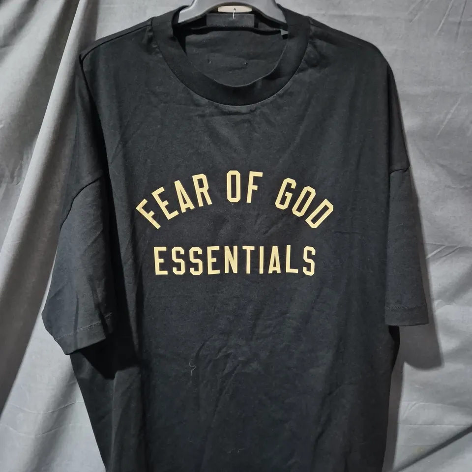 FEAR OF GOD ESSENTIALS T-SHIRT – BLACK - SIZE XL