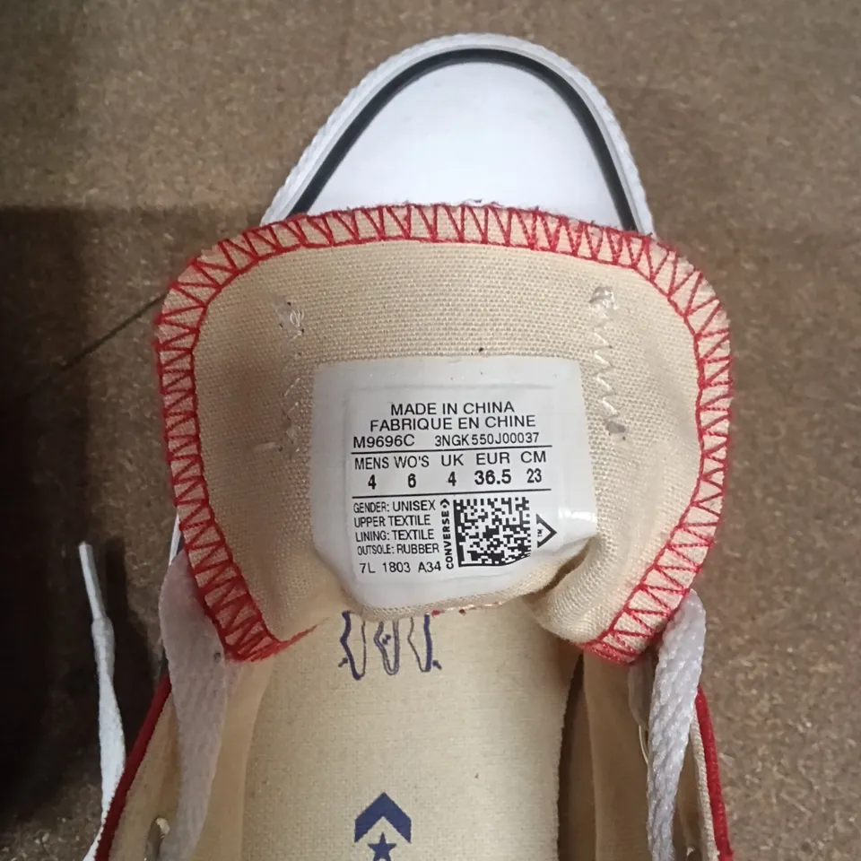 CONVERSE-STYLE RED CANVAS SNEAKERS – UK 4