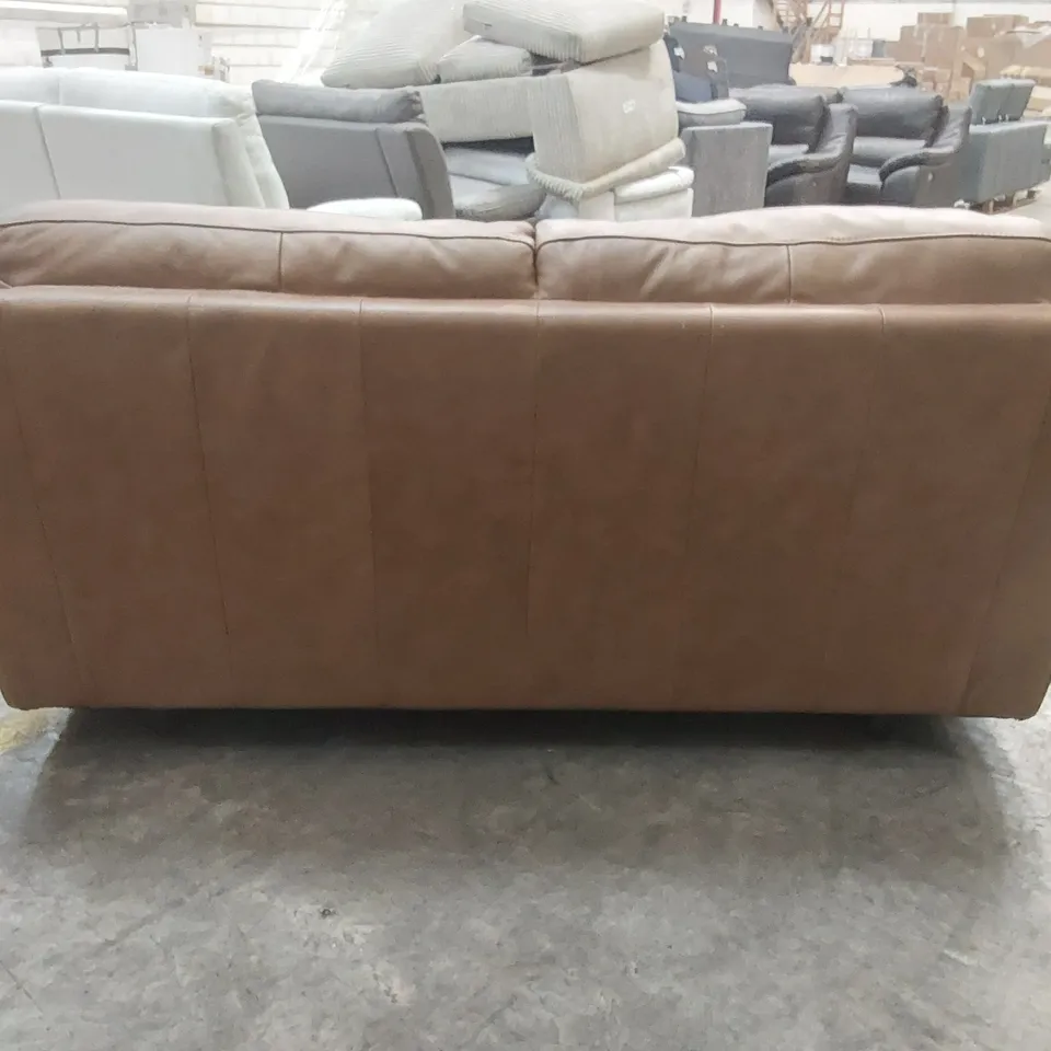 QUALITY DESIGNER LUGO GIRASOLE LEATHER 3-SEATER UPHOLSTERED SOFA