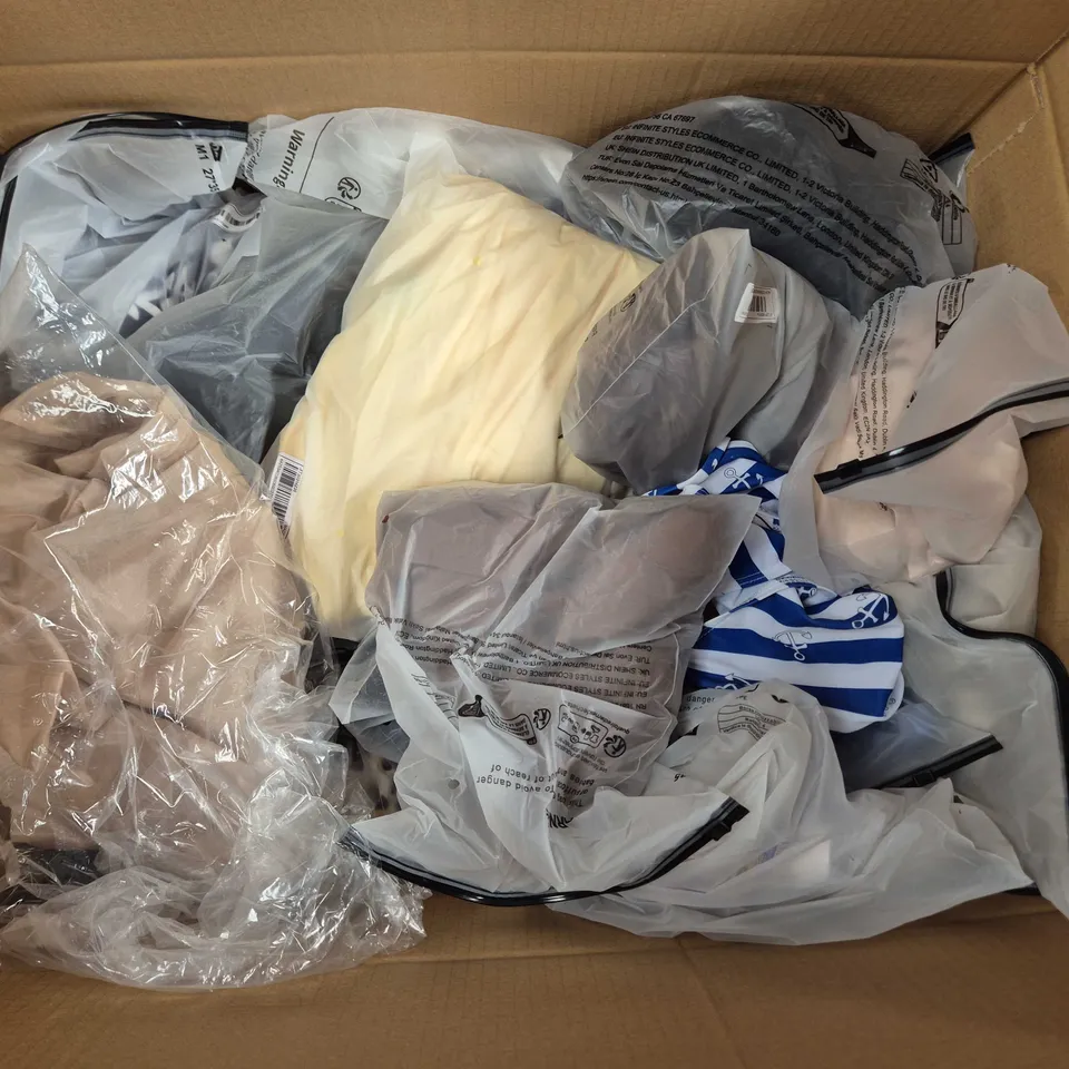 APPROXIMATELY 35 ASSORTED CLOTHING ITEMS IN VARIOUS SIZES, STYLES & COLOURS - COLLECTION ONLY