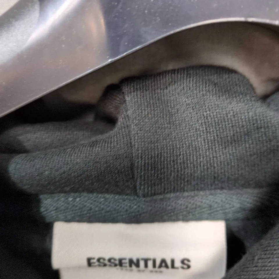 ESSENTIALS FEAR OF GOD BLACK HOODIE – HOODED SWEATSHIRT - SIIZE S