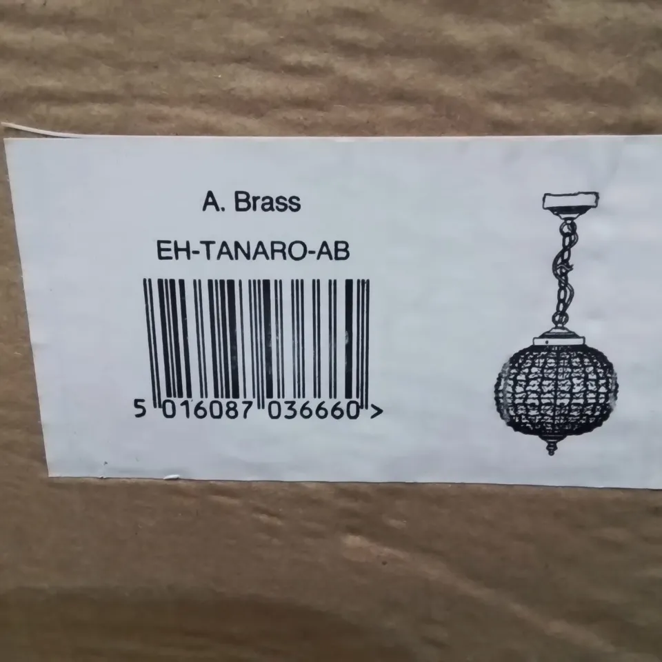 BOXED ENDON PENDANT IN ANTIQUE BRASS