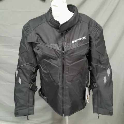 GERAX MOTORCYCLE JACKET BLACK SIZE MEDIUM