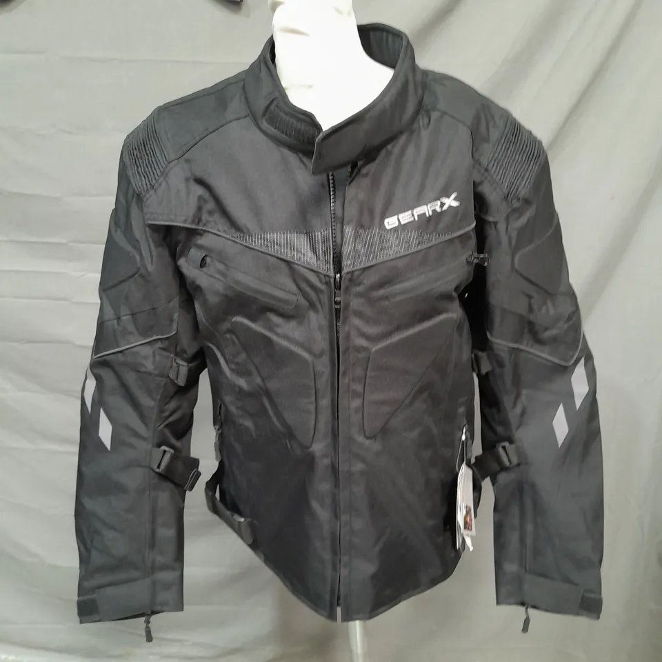 GERAX MOTORCYCLE JACKET BLACK SIZE MEDIUM