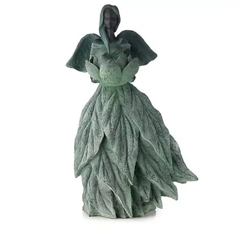 GARDEN REFLECTIONS LEAF ANGEL WITH LED FLOWER