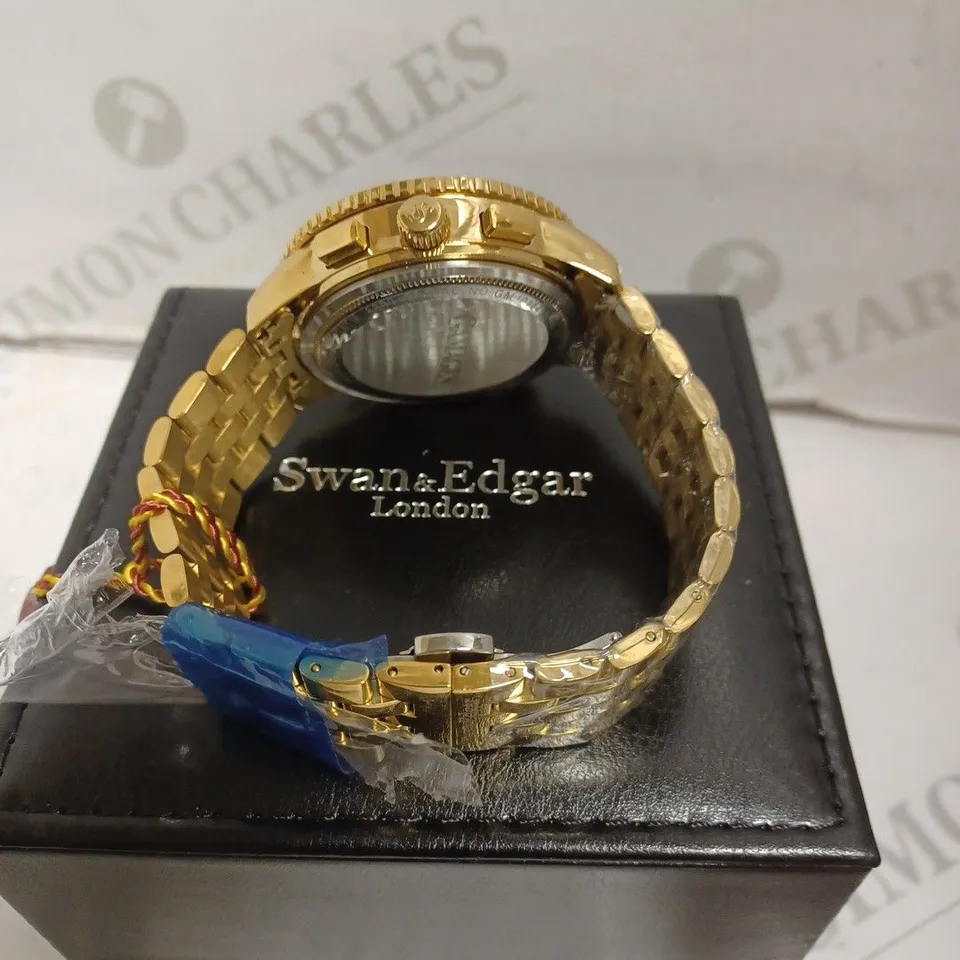 BOXED SWAN AND EDGAR OPULENT RACING AUTOMATIC - STAINLESS STEEL. 