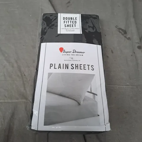 SUPER DREAMER LIVING THE DREAM BY GAVENO CAVAILIA DOUBLE FITTED SHEET IN BLACK