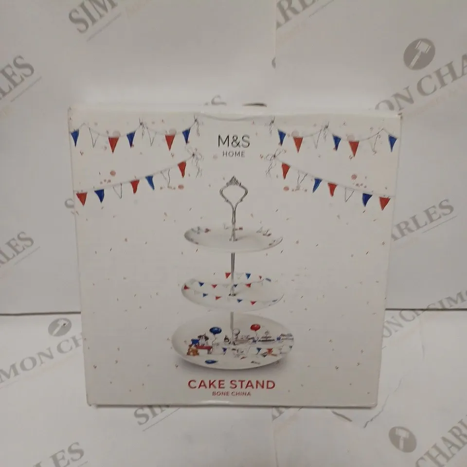 BOXED M&S BONE CHINA CAKE STAND 