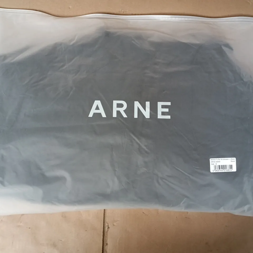 BAGGED ARNE WOMEN'S PUFFER WINDBREAKER IN BLACK SIZE MEDIUM